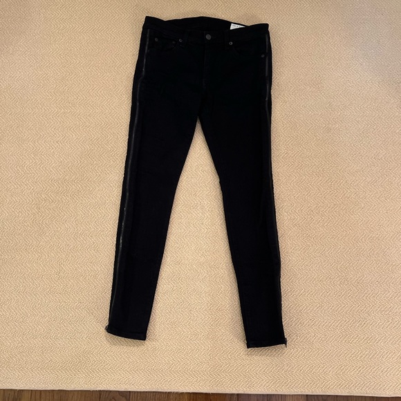 rag & bone black jeans with side zippers - Picture 3 of 12